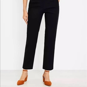 Ann Taylor Loft Black Julie Ankle Cropped Straight Leg Pants Cuffed‎ Size 8